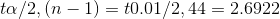 ta/2, (n − 1) = 0.01/2,44 = 2.6922