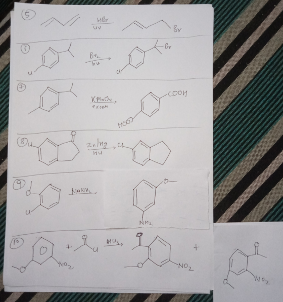 HBr uv Br • Br hu u Hoon KMnO4 ех сем Но. zning С ИМ NaNl₂ NH2 из, 1 + RON No, NO2