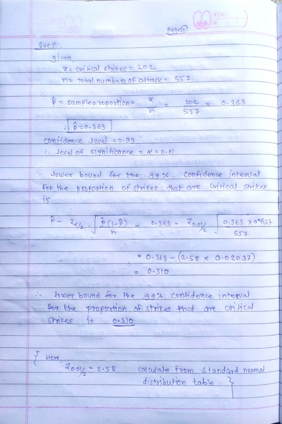 Pance Sues): given x = critical stiker = 202 na total number of attack 557 Ⓡ = samolep ropostiona 0.363 557 © 202363 confiden