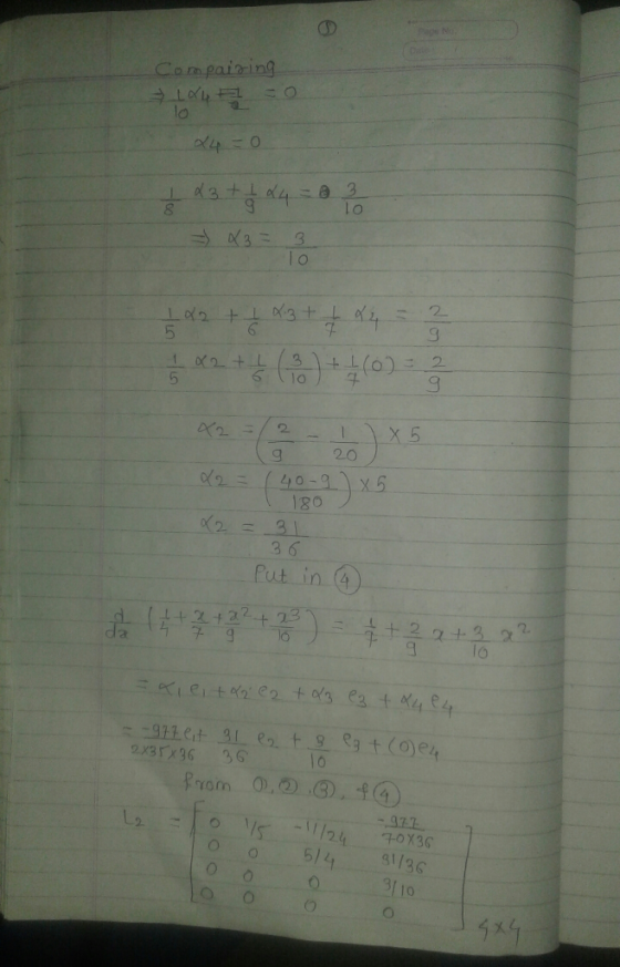 Compairing 10 d3. 01 2. 7. 1 2+L 2. 40-9 180 (2=31 36 Put in (4) 23 2. +22+3.2 10 +. 977 eit 31 es t g eg t ()e4 2X3 X36 36 1
