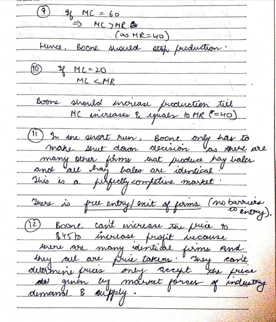 of MC = 60 - MCYMRA (as HR=40) Hence, Boone should stop production. DO 36 ME=20 - MC CMR Boone should ancrease production til