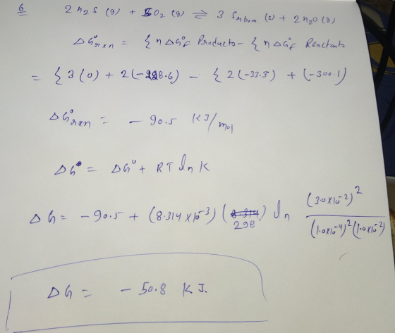 2025 (9) + 50₂ (9) ² 3 Sorbom (s) + 2 H₂O (9) Duaxn - Enour Products - {nour Reactants = 3(0) + 24-4806) - {21-33.5) + (-300: