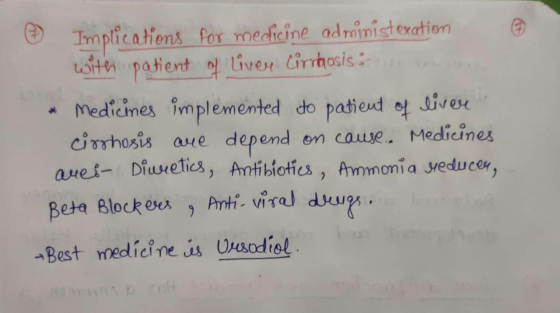 ® © Implications for medicine administexation with patient of liver cirrhosis: ne * Medicines implemented to patient of liver