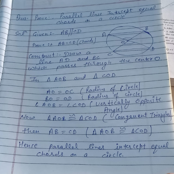 Engles fro that trian 7.4 (v) A ABC, A ABC the ca >R cov ers 2 corres Q dence Curs- Prove. Parallel lines Intercept equal l C