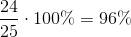 24 100% = 96%