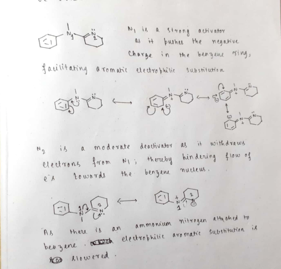 Ni is a strong activator as it bushes the negative Charge in the bengene ring, aromatic electrophilic substitution facilitati