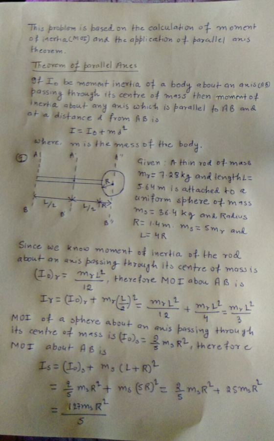 This problem is based on the calculat on ot m oment 야inerha(Mor) ankhe application ottadellel an, S gİL, bennoment inertia 0t