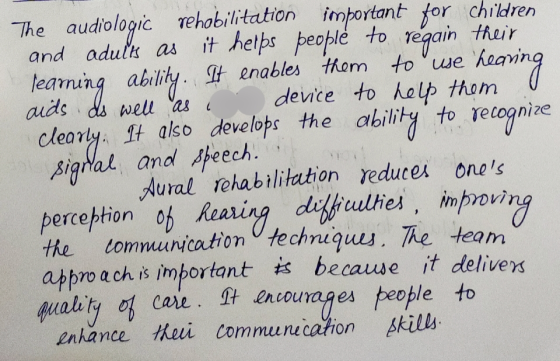 The audiologic rehobilitation important for children and adulk as it hetps people to regain their heaning device to help thom