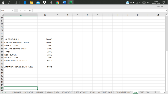© vol dx 2 ENG 08:43 a 09-04-2020 ... o X A46 X fc A A B C D E F G H I J K L M A 23 24 25 26 27 28 29 30 SALES REVENUE 31 OTH