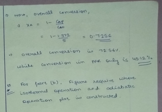 Now, overall conversion, x = - C = -372 - 07256 11372 overall conversion is 12561 while conversion in Pready is 45121 For par