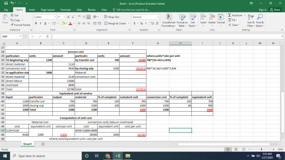 Book1 - Excel (Product Activation Failed) 0 x & Share Formulas Data Review View Tell me what you want to do... ES File Home I
