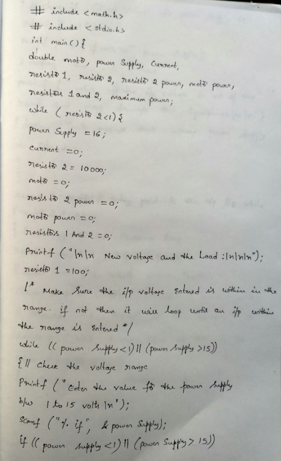 include madh.h> 啡, includa <stdio.h> int mainC double mot召, Pouen Sopply, cument, nesisl@ Q= loooo, tj wen