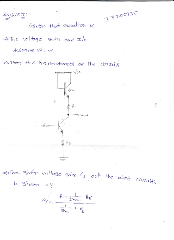 3 The voltage gom ardılo Aksuome Va 4.2 Ri is given, by