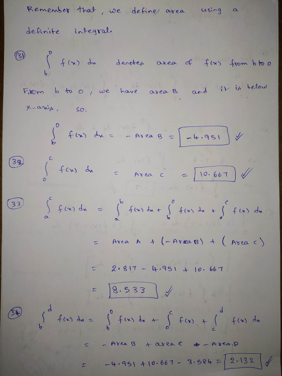 Remember that, we define area using a definite integral. 1 l fons du denoted area of flors from b too From b is below to o, w