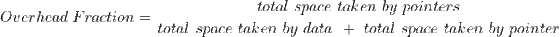 total space taken by pointers total space taken by data +total space taken by pointer