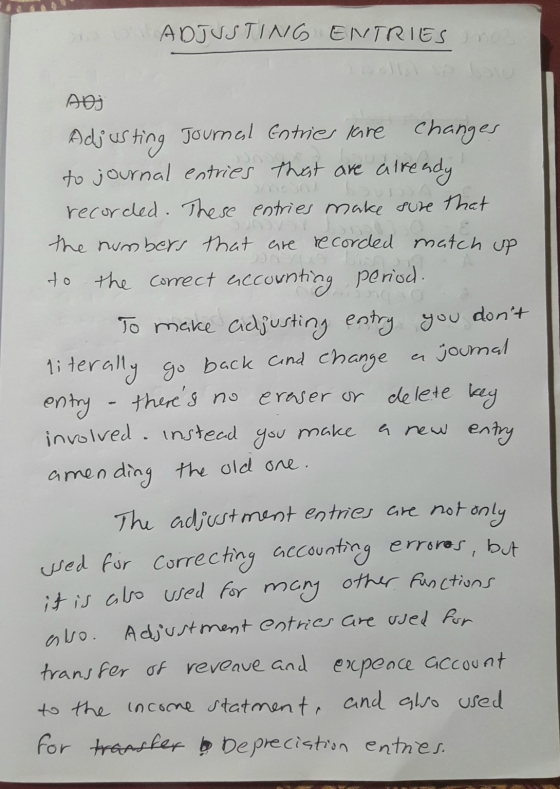 ADJUSTING ENTRIES no a jounal a new entry Adjusting Journal Entries Kare Changes to journal entries that are already recorded