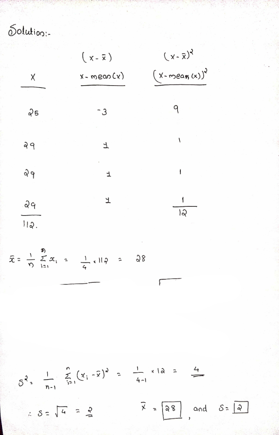 Solution:- (x-x (x) X X- meas (x) (X-rsears (x3) 25 13 어 A9 ㅟ - 29 코 1 Qq 12. 112. 8) 아 W 1) Q8 글 ? ㅜ xla 1 s. (x; - x) 느 4 1