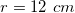 \small r = 12 \ cm