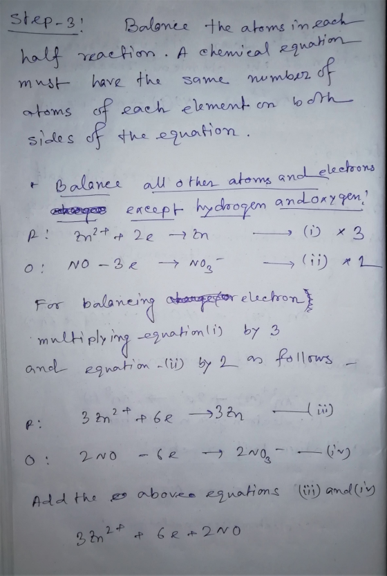 Step-3! Balonce the atoms in each eaction. A chemical equat must have the same number of atoms of each element on both sides
