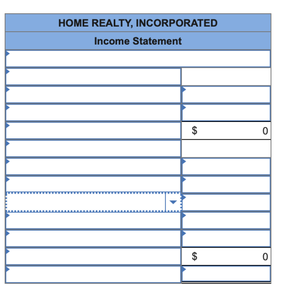 HOME REALTY, INCORPORATED Income Statement %24