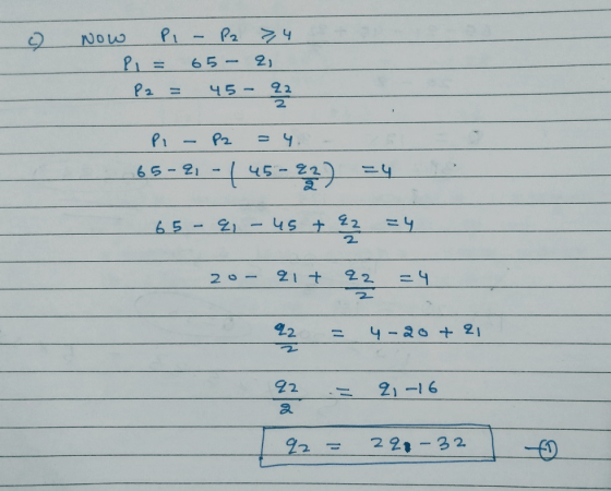 Now PI = 65-2) 22 45- 2 4 P1 P2 65-21-45- 22)=4 4s t 22 =4 65-21 2 21 t 20 4-20 21 22 21-16 221-32
