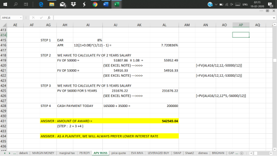 12 e 9 ? v u 1x ENG 02-23 19-02-2020 24 AP414 E X AF fix AG AH AI AJ AK AL AM AN AO AP AQ STEP 1 EAR APR 8% 12((1+0.08)^(1/12
