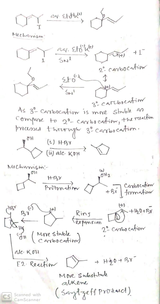4. EL HKD от лик, Mechanism 64. Elok( Sub D it + I 2 carbocation Eto I Sol 30 carbocation As 3 - carbocation is more stable
