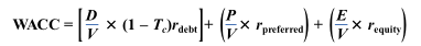 -C x requity preferred WACC debt