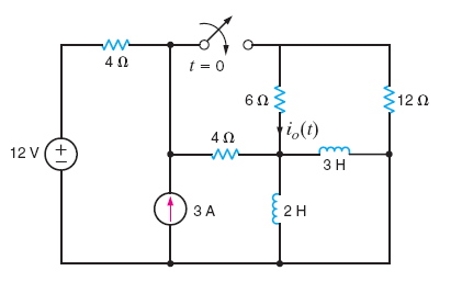 4 Ω t = 0 12 Ω 6ΩΣ i. (1) 4 Ω 12v (+ 3Η 3Α H