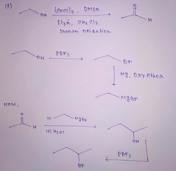 (4) (coel)2, DM50 OH E13 CH2 Cl2 5wesh oxidahon PBNS M,Day ether M3Br MBr t1) (2) H30t PBP3 BY