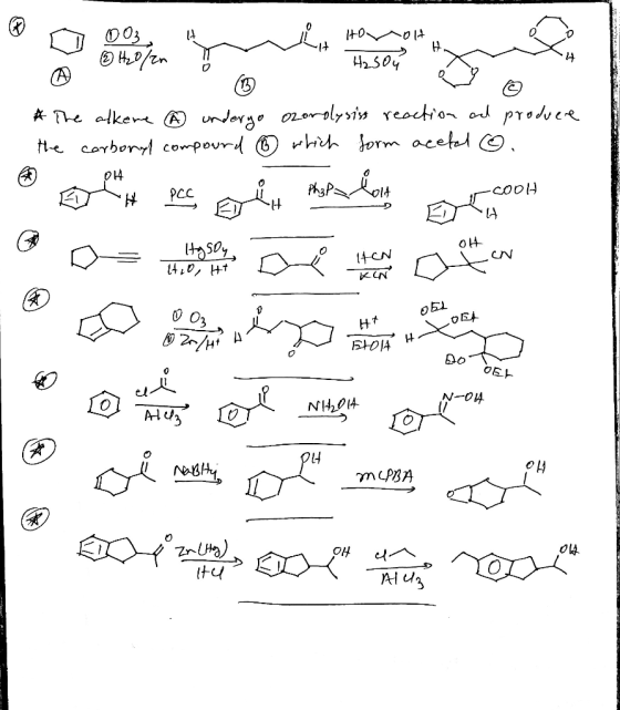 Hon * The alkene ® undergo ozordlysiss reaction and producre the carbonyl compound ® which form acetal ☺. 04 er han med golv