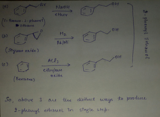 LY NaoH ether Ethane H2. Shyrue oxide) O H ce) L./ ethylene Benzene) oxide So, aboue 3 au tire distat ways to mduee Oc