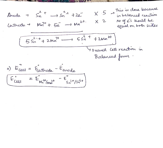 Thu u dome becaune in balaniad reaition Es sheuld ee 2 Amoda Sn A Sn +20 2+ Mt5e Mn no X 2 Lanoda epual on both sudes 7t + 2