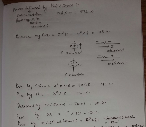 diaed by 1as v Sunce Cas arrent flows 128 x + 572 u) . fooo regative t Positive teomina) absorbedl P delivered Absorbed ou P
