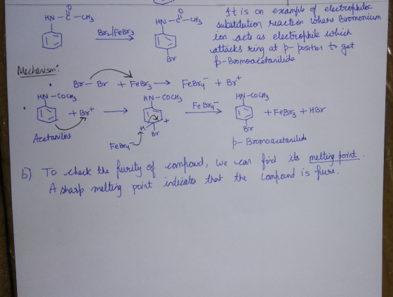 HN-E-CH₂ und o Br it is an example of electrophilic substitution reaction where Bromonium in acts as electrophile which attac