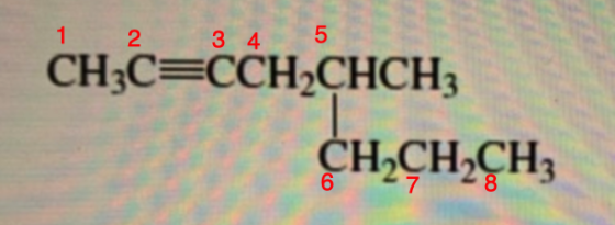 1 2 3 4 5 | CHC=CCH-CHCH, CH2CH2CH3