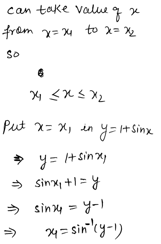 can take value of ne from x=24 to 2=42 so <x<H2 Put x= x, in y=1t sinx ht y = = It sina → Sinne +1=y > sinze = yol 24 = sin