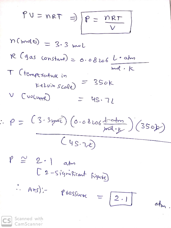PU nRT P YRT = 3.3 mw L R Cgas constan o. o8 206 L.am T (tempetotuk in 3Sok Kelvih scale v Cuou -P(3.3 (0.006 ratm P 2. ahm P