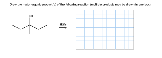 Draw the major organic product(s) of the following reaction (multiple products may be drawn in one box): OH es