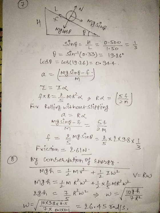 W = 10x9,8x 0.5 x H masing ngose 0,500 wt sino= o = sin(0.33) = 19.260 loso = cos(19.26) = 0.944. Ingsing-fil > M - IL fx R =