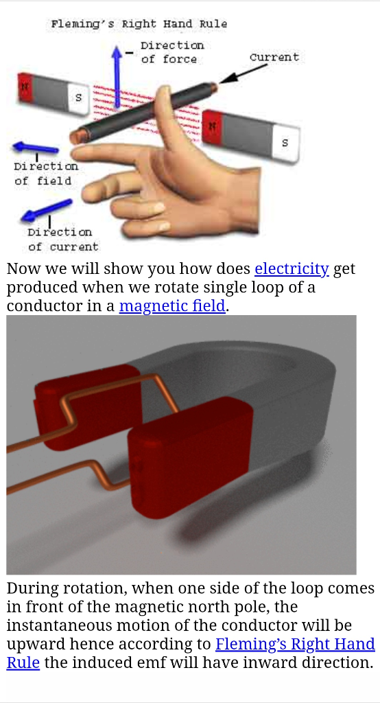 Fleming s Right Hand Rule Direction of force Current Direction of field Direction of current Now we will show you how does e