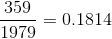 \frac{359}{1979} = 0.1814
