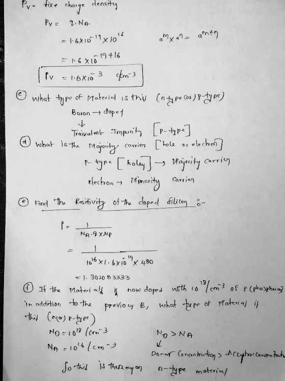 anxa?= amen fixe charge density Py= q. NA = 1.6810!1x10 = 1.6810 19+16 IPy = 16x10 3 ckm3 o what type of Material is this (n