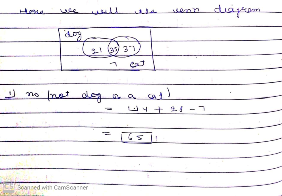 هوم کر ve الليفيد عقيد wenn diagram وما د و ) (se) عا 2) لوع no not dog لیم a = 8 9 + ۶ تا | کا CS Scanned with CamScanner