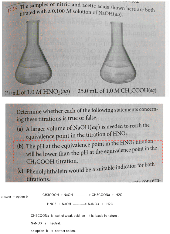 s of nitric and acetic acids shown here are both - 35 The samples of nitric ar ated with a 0.100 M solution of NaOH( 25.0 mL