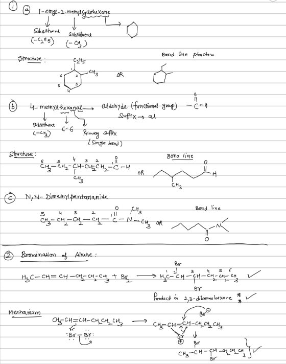 Oө 1-ета за металуреатил substituent (-C₂4.5) substituent (-CH3) structure: Bond line structure Caths w 4-methyl hexanal grou