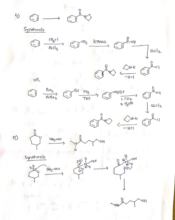 Snthesis kMno4 Alcl3 Sccl2 oR B6 Mg mgB AIB6 THF ICO2 Sccl2 NtH 5) oH Snthesis me me NH-me H어