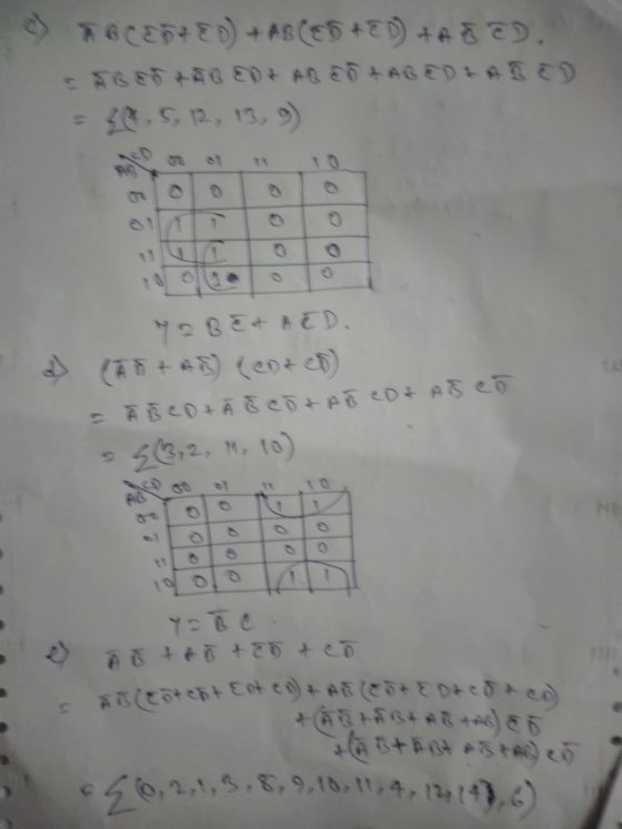 OCEDED) +ABCED+TD) +A8CD. ABESTABED & AB EDTABEDZABED MOBE+AED. = Ā B CD + Ã C CORAB CD & Aber 23 (3, 2, M, 10) e 20 + A +ET