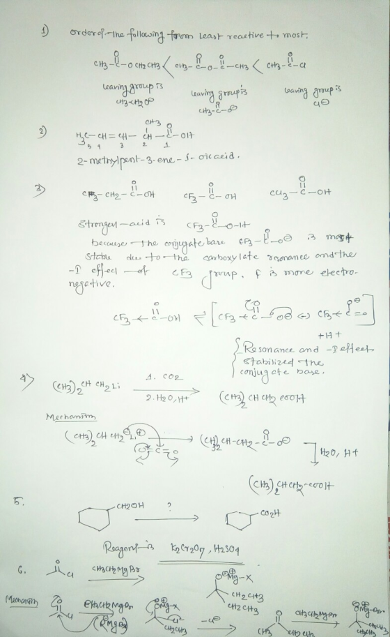 1 order of the following forom least recetive to most, CH3-8-0 CH2 CH3 / an on-CH3 ( cttzina leaving group is leaving groups