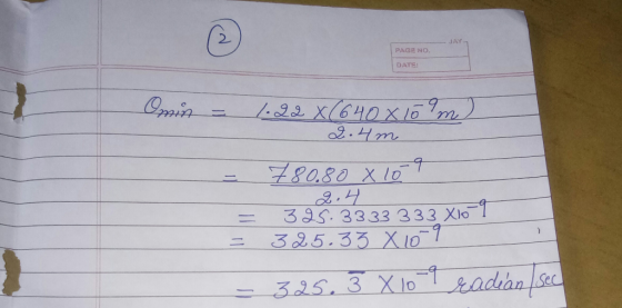 PAGE NO. DATE: Omarion - 1.02 X(640 x 16?me) d.4m - 780.80 X lot = 325:3333 333 X10-9 325.33 X 101 – 325.3 X10-9 scadian sec